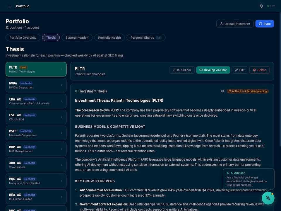 AlphaIQ Thesis Interrogator